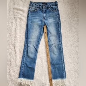 black label c'est toi jeans Juniors Waist 25 Size 3 Straight Crop Frayed…